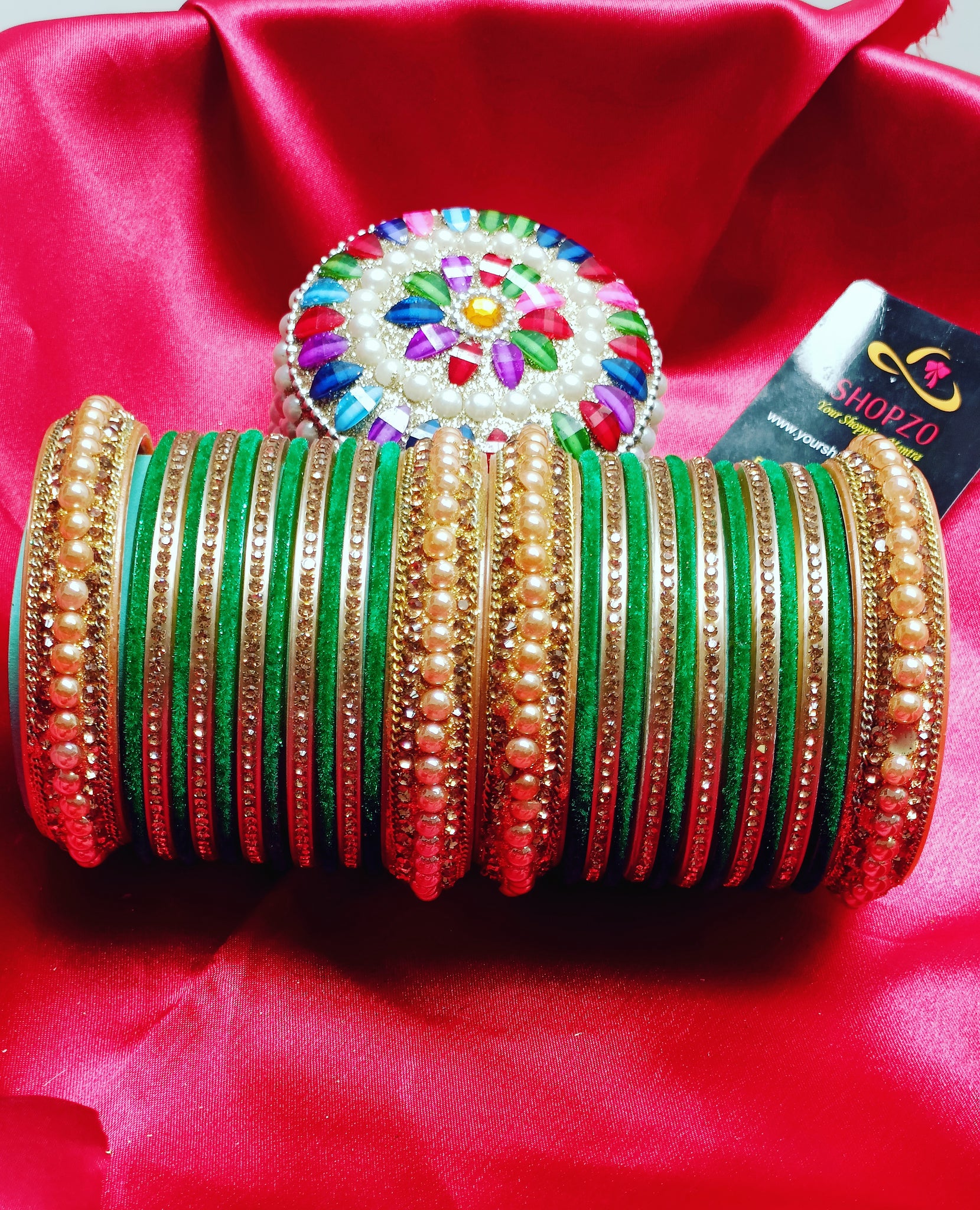 Indian Gold Plated Traditional elephant Bracelets Bangles Set